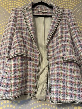 Veronica Beard Tweed Blazer and shorts set -Pastel Plaid Chanel-style